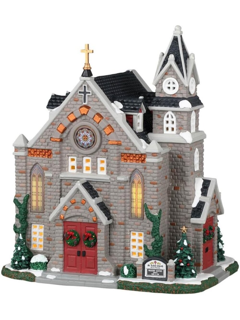 Charming St. Luke's Church Figurine | Holiday Decor | Collectible Home Accent